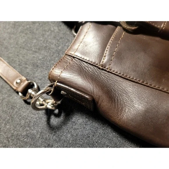 Coach Soft Dark Brown Leather 2 Way Chelsea Tote Bag Purse Crossbody F14015 - Picture 6 of 16